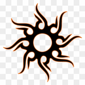Red Outline Black Tribal Sun Tattoo Design - David Star 8 Points - Free Transparent PNG Clipart Images Download. - Tattoo Transparent PNG Free Download