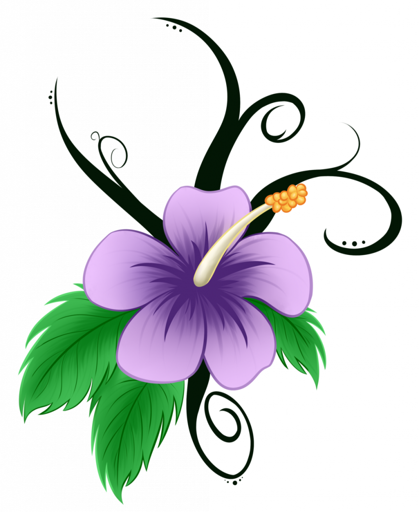 Tremendous Hawaiian Flowers Cartoon Flower Clip Art - Hibiscus Flower In Cartoon - Free Transparent PNG Clipart Images Download. - Tattoo Transparent PNG Free Download