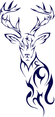Tribal Deer Head Silhouette Vinyl Decal Sticker, Premium - Tribal Deer Tattoo Design - Free Transparent PNG Clipart Images Download. - Tattoo Transparent PNG Free Download