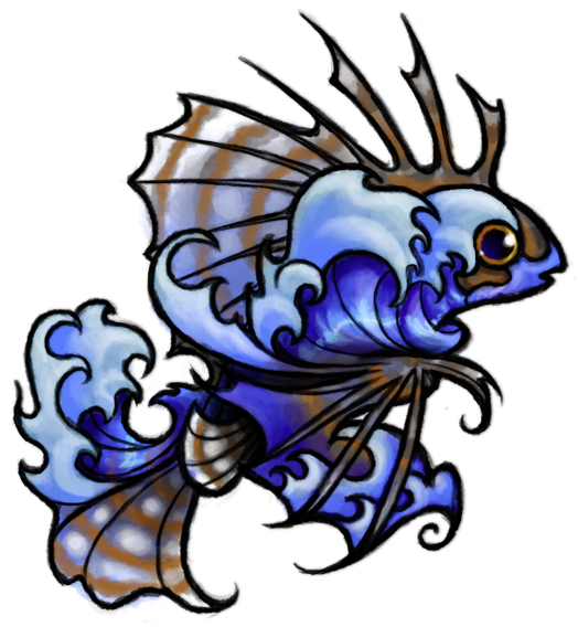 Hawaiian Lionfish And Waves Tattoo Design By Sleepwalks - Tattoo - Free Transparent PNG Clipart Images Download. - Tattoo Transparent PNG Free Download