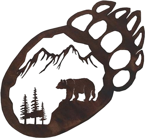 Cabin Decor More Bear Silhouettes Bear Art Bear Paw - Bear Paw Metal Art - Free Transparent PNG Clipart Images Download. - Tattoo Transparent PNG Free Download