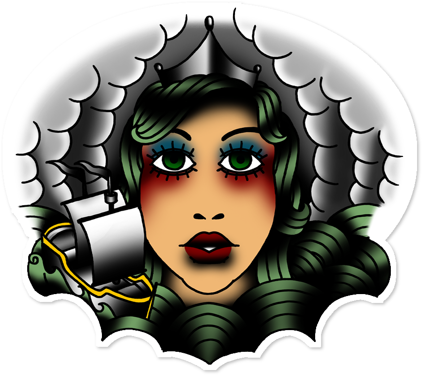 Adesivo Iemanjá Old School De Rene Júniorna - Illustration - Free Transparent PNG Clipart Images Download. - Tattoo Transparent PNG Free Download
