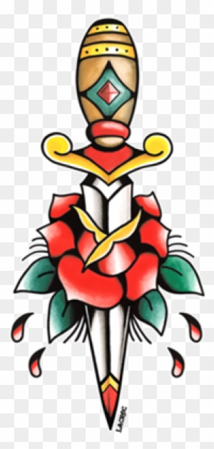 Camiseta Dagger Tattoo Do Studio Lacrocodilla Por R$65,00 - Cartoon - Free Transparent PNG Clipart Images Download. - Tattoo Transparent PNG Free Download