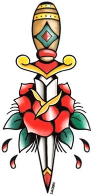 Camiseta Dagger Tattoo Do Studio Lacrocodilla Por R$65,00 - Cartoon - Free Transparent PNG Clipart Images Download. - Tattoo Transparent PNG Free Download