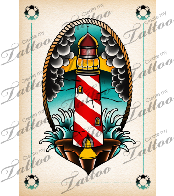 Lighthouse Tattoo Illustration Digital Art By Kaifa's - Lighthouse Tattoo Old School - Free Transparent PNG Clipart Images Download. - Tattoo Transparent PNG Free Download