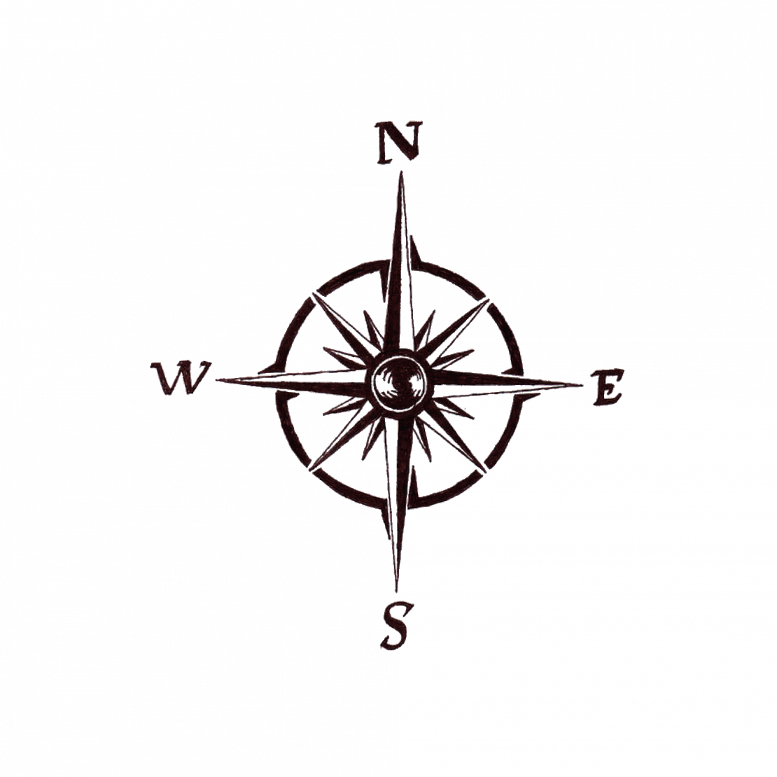 Временная Тату Компас - Simple Compass Rose Tattoo - Free Transparent PNG Clipart Images Download. - Tattoo Transparent PNG Free Download