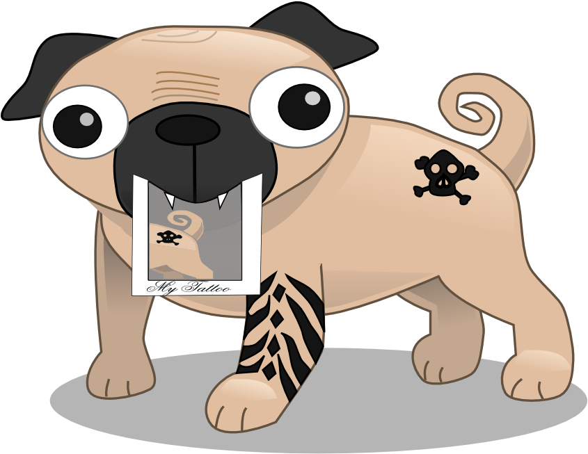 Recent Tattoo Galleries - Cartoon Pug Png - Free Transparent PNG Clipart Images Download. - Tattoo Transparent PNG Free Download