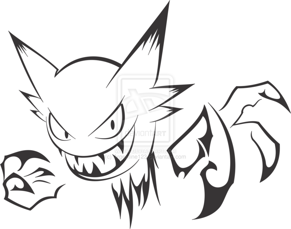 Haunter Tribal Pokemon - Tattoo Pikachu Tribal Transparent PNG - 1007x793 - Free Download on - Tattoo Transparent PNG Free Download