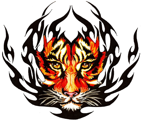 Tribal Tiger Tattoos Designs 05 1 - Tribal Tattoos Transparent PNG - 450x389 - Free Download on - Tattoo Transparent PNG Free Download