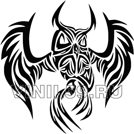 Awesome Black Tribal Flying Owl Tattoo Stencil - Owl Tribal Tattoo Designs - Free Transparent PNG Clipart Images Download. - Tattoo Transparent PNG Free Download