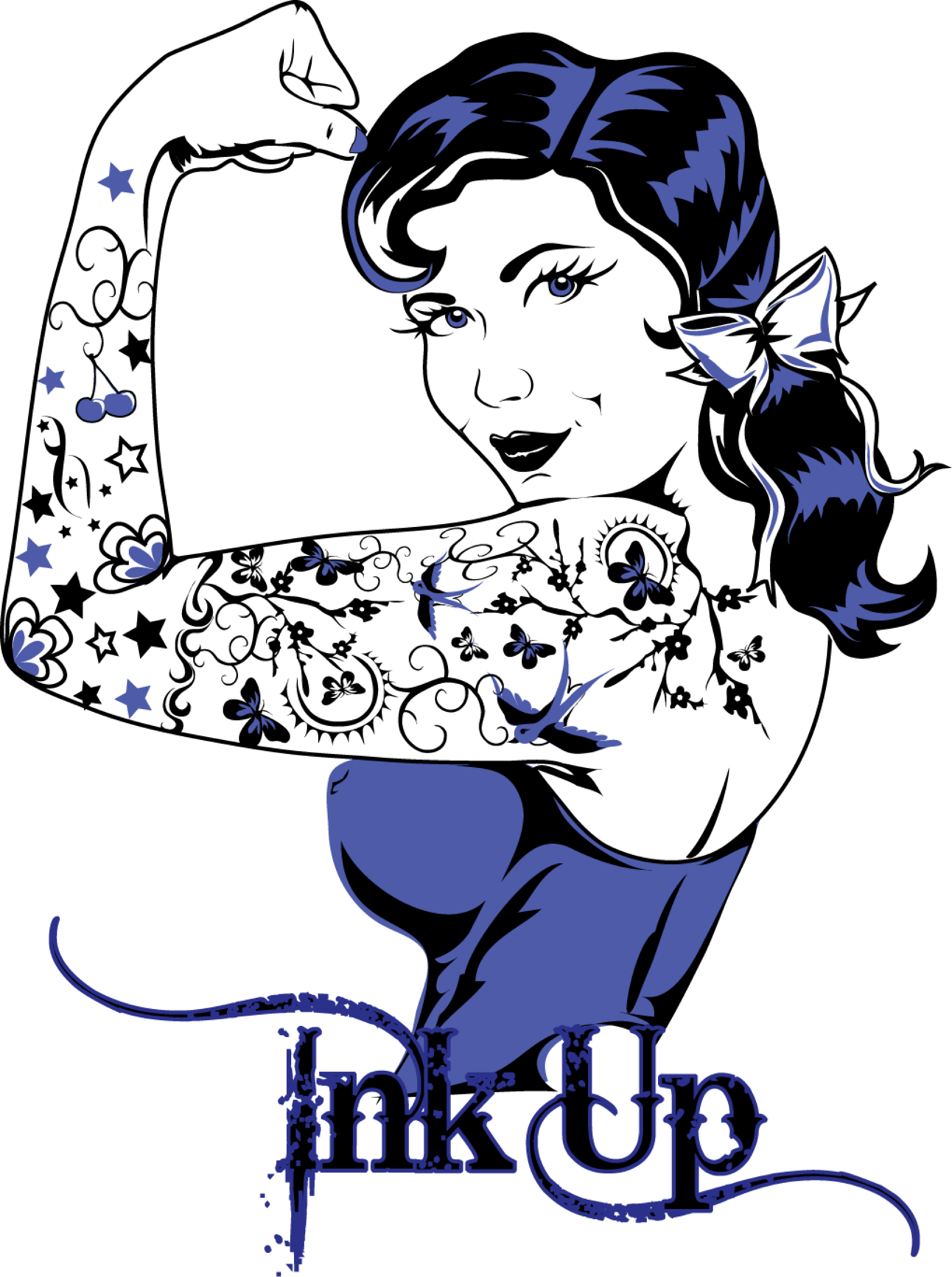 Retro Rockabilly Tattoo Girl - Pin Up Girls Old School Tattoo - Free Transparent PNG Clipart Images Download. - Tattoo Transparent PNG Free Download