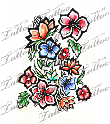 Marketplace Tattoo Tropical Flower / Floral Arrangement - Scorpion King Tattoo - Free Transparent PNG Clipart Images Download. - Tattoo Transparent PNG Free Download