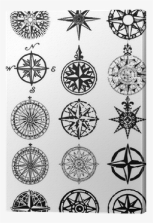 Nautical Compass Vector Grunge Collection Canvas Print - Compass Mandala Tattoo Back Transparent PNG - 400x400 - Free Download on - Tattoo Transparent PNG Free Download