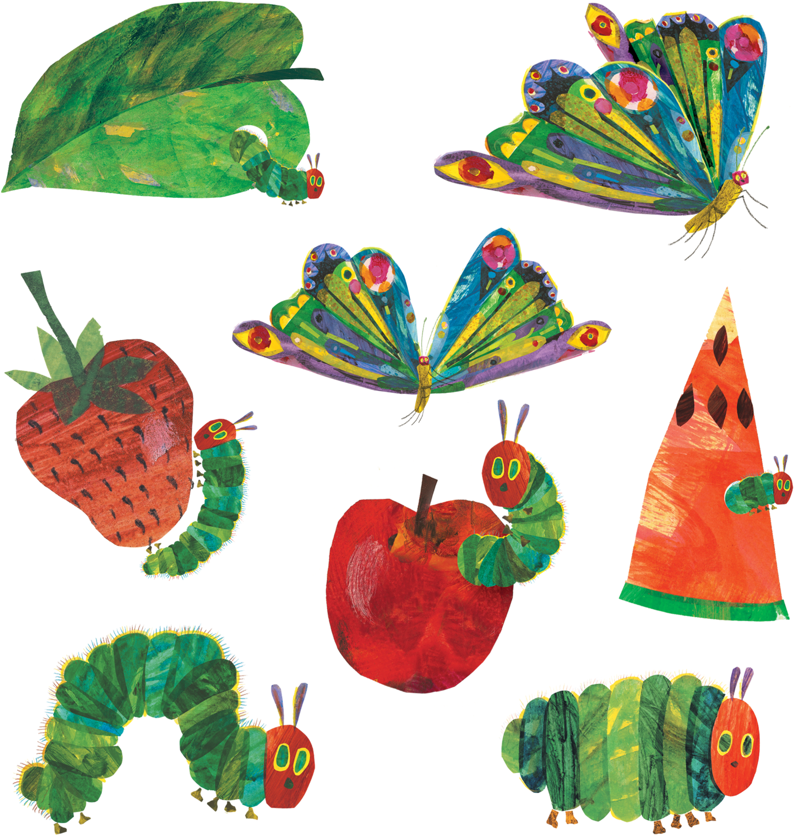 The Very Hungry Caterpillar Set By The World Of Eric - Very Hungry Caterpillar - Free Transparent PNG Clipart Images Download. - Tattoo Transparent PNG Free Download