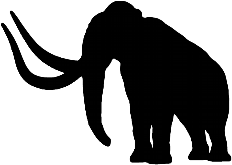 Simple Full Black Mammoth With Huge Horns Tattoo Design - Mammoth Silhouette Png - Free Transparent PNG Clipart Images Download. - Tattoo Transparent PNG Free Download