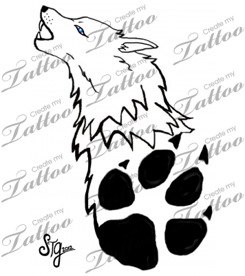 Marketplace Tattoo Howling Wolf With Paw Print - Contrepèterie Transparent PNG - 400x400 - Free Download on - Tattoo Transparent PNG Free Download