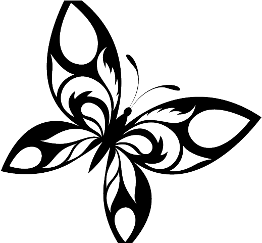 Gothic Clipart Tattoo Border - Tribal Black And White Butterfly - Free Transparent PNG Clipart Images Download. - Tattoo Transparent PNG Free Download