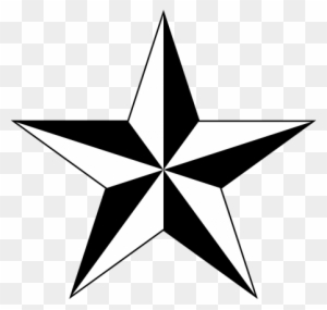 Perfect Nautical Star Tattoo In Black And White ❥❥❥ - De La Salle Green Archers - Free Transparent PNG Clipart Images Download. - Tattoo Transparent PNG Free Download
