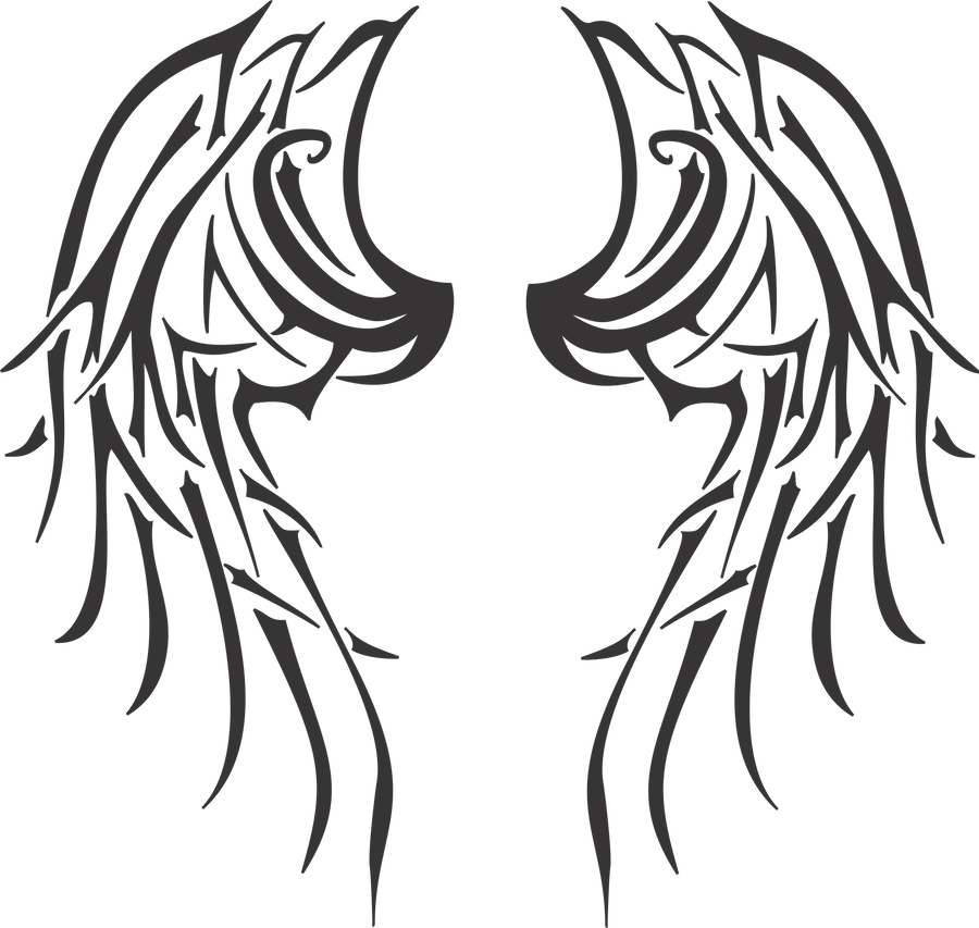 Tribal Angel Wings By Angelofmusic2288 - Tribal Angel Wings Tattoo - Free Transparent PNG Clipart Images Download. - Tattoo Transparent PNG Free Download
