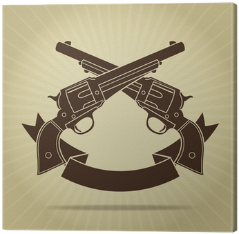 Vintage Crossed Pistols Silhouette Canvas Print • Pixers® - Crossed Pistols Tattoo Transparent PNG - 400x400 - Free Download on - Tattoo Transparent PNG Free Download