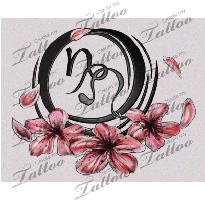 Capricorn And Leo Signs Entwined Together Custom Tattoo - Capricorn And Leo Signs Transparent PNG - 400x400 - Free Download on - Tattoo Transparent PNG Free Download