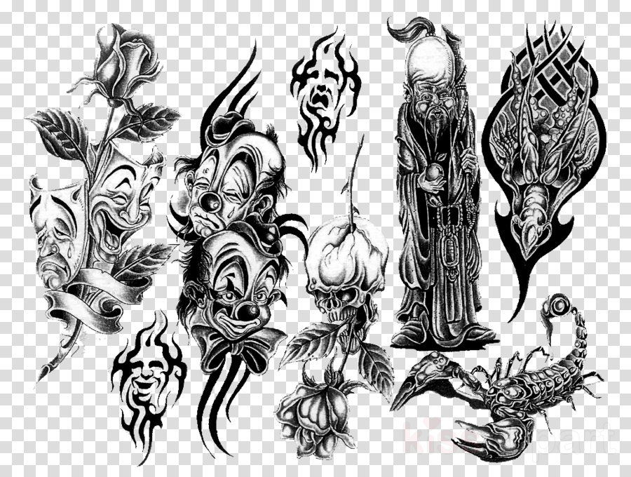 Clown Tattoos Png Clipart Joker Tattoo Evil Clown - Joker Cartoon Design Tattoos Transparent PNG - 900x680 - Free Download on - Tattoo Transparent PNG Free Download