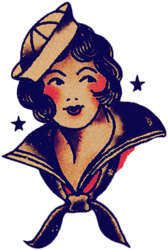 Sailor Jerry Sailor Woman - Old School Jerry Tattoo - Free Transparent PNG Clipart Images Download. - Tattoo Transparent PNG Free Download
