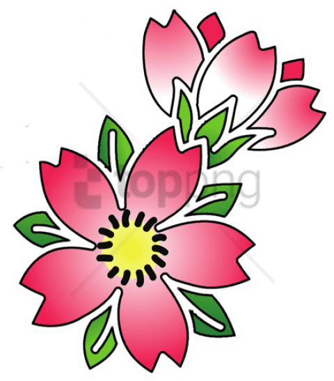 Free Png Cherry Blossom Flower Tattoo Outline Png Image - Cherry Blossom Tattoo Flash - Free Transparent PNG Clipart Images Download. - Tattoo Transparent PNG Free Download