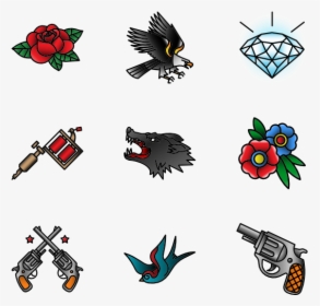 Tattoos - Gun Tattoo Old School, HD Png Download - Tattoo Transparent PNG Free Download