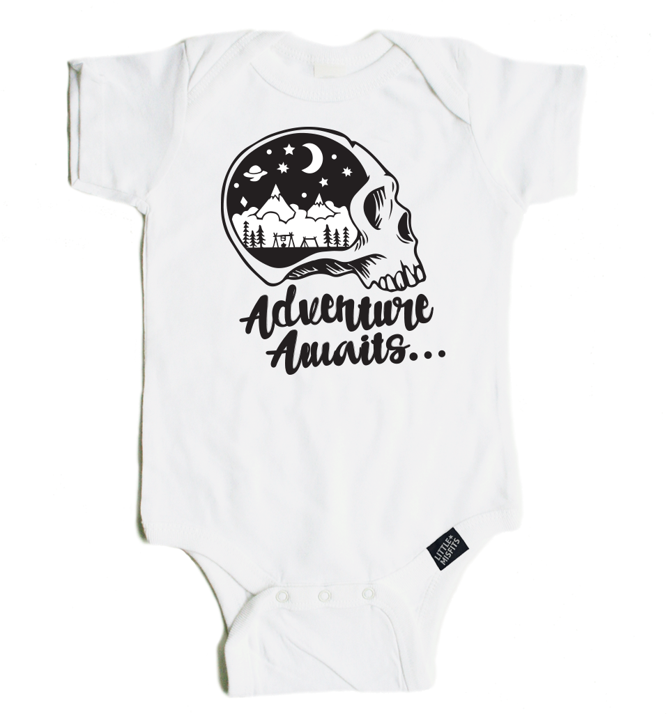 Adventure Awaits Skull Baby Or Infant Tattoo Sleeve - Infant Bodysuit Transparent PNG - 1024x1024 - Free Download on - Tattoo Transparent PNG Free Download