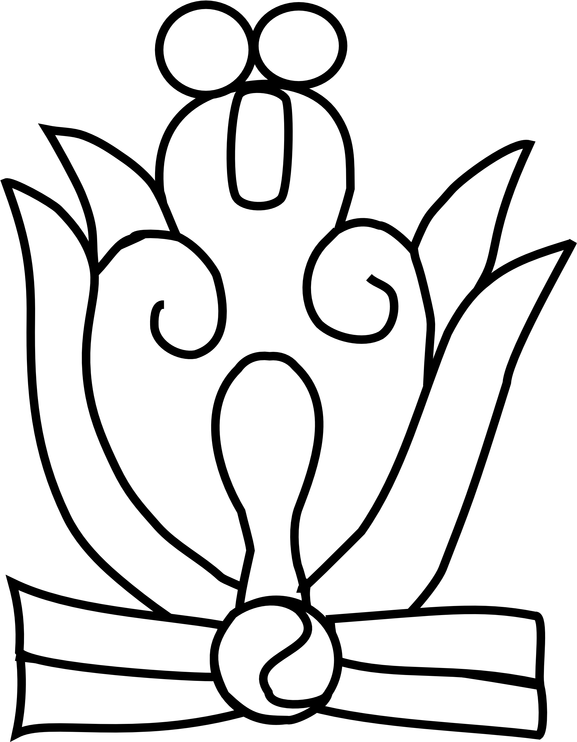 White Flowers Clip Art Black Line Tattoo And - Mayan Flower Glyph - Free Transparent PNG Clipart Images Download. - Tattoo Transparent PNG Free Download