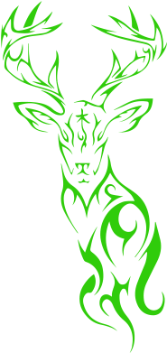 Tribal Deer Head Silhouette Vinyl Decal Sticker, Premium - Tribal Deer Tattoo Design - Free Transparent PNG Clipart Images Download. - Tattoo Transparent PNG Free Download