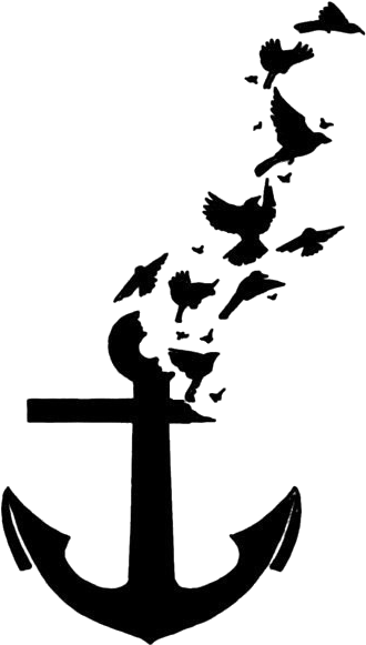 Birds With Dad Banner Heart Tattoo Design Photo - Tattoo Ancora Com Passaros - Free Transparent PNG Clipart Images Download. - Tattoo Transparent PNG Free Download