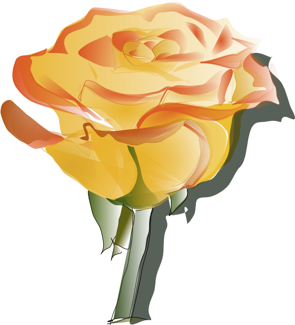 Orange Flower Clipart Animated Flower - Yellow Rose Tattoo Designs - Free Transparent PNG Clipart Images Download. - Tattoo Transparent PNG Free Download