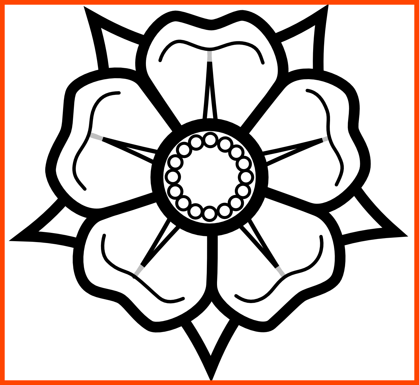 Fascinating Heraldisch Lippische Rose Black White Line - Easy Flowers To Draw - Free Transparent PNG Clipart Images Download. - Tattoo Transparent PNG Free Download