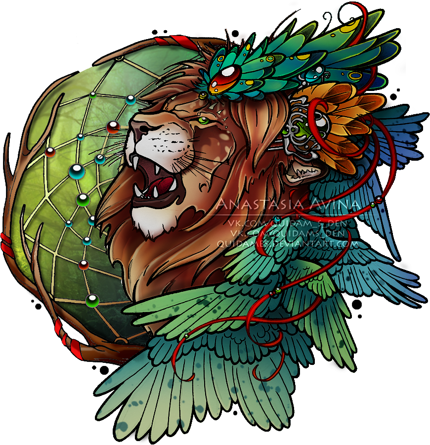 New School Lion Tattoo Designs 10 - Anastasia Avina Art - Free Transparent PNG Clipart Images Download. - Tattoo Transparent PNG Free Download