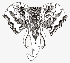 Henna Style Elephant Tattoo Transparent Png - Line Drawing Elephant Henna Transparent PNG - 1024x945 - Free Download on - Tattoo Transparent PNG Free Download