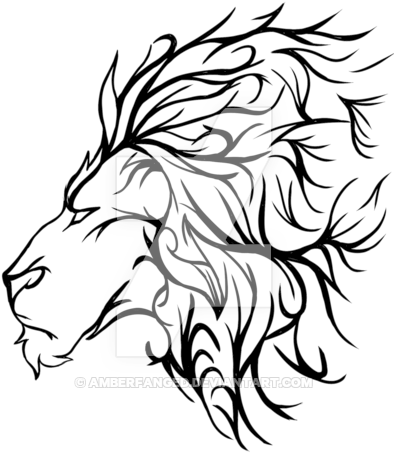Roaring Lion Outline Lion Tattoo By Amberfanged On - Transparent Lion Tattoo - Free Transparent PNG Clipart Images Download. - Tattoo Transparent PNG Free Download