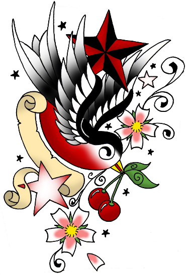 Pictures Of Swallow Tattoo Designs Bird Compass Design - Reindas - Free Transparent PNG Clipart Images Download. - Tattoo Transparent PNG Free Download