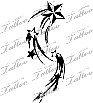 Shooting Stars - Cross With Cancer Ribbon Tattoo - Free Transparent PNG Clipart Images Download. - Tattoo Transparent PNG Free Download