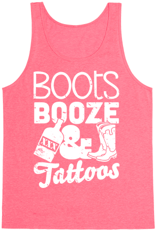 Boots Booze And Tattoos Tank - Boots Booze And Tattoos Poster: Funny Poster Hiskey, - Free Transparent PNG Clipart Images Download. - Tattoo Transparent PNG Free Download