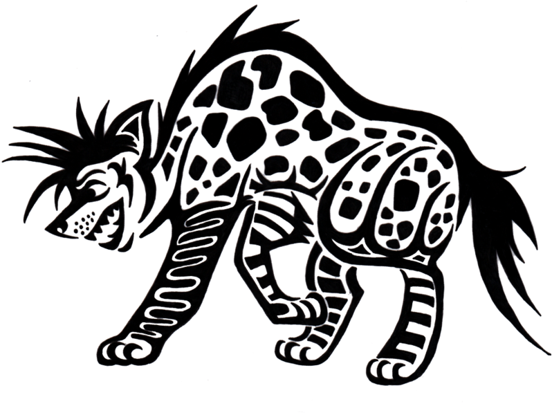 Black Tribal Hyena Tattoo - Hyena Tattoo Png Transparent PNG - 800x618 - Free Download on - Tattoo Transparent PNG Free Download