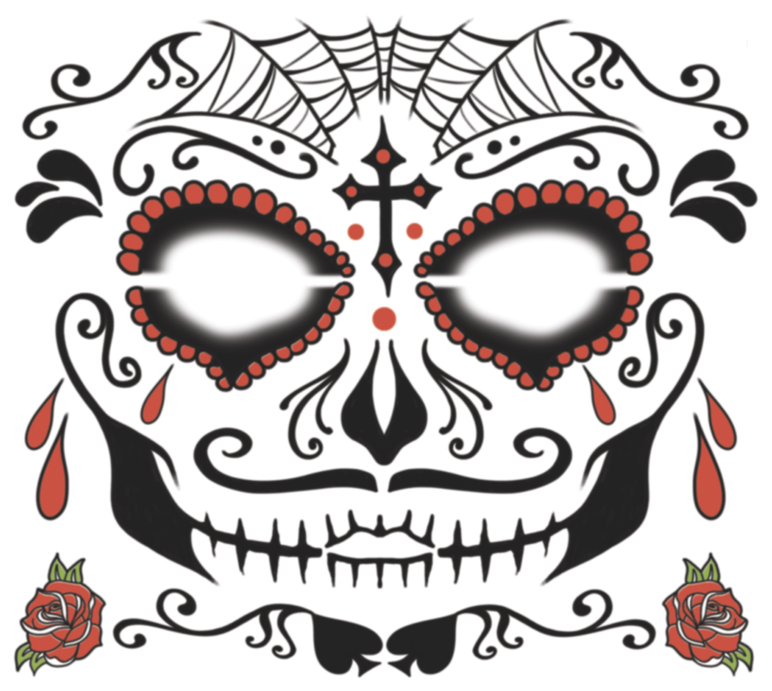 Temporary Tattoo - Dia De Los Muertos Maquillage Homme Transparent PNG - 800x800 - Free Download on - Tattoo Transparent PNG Free Download
