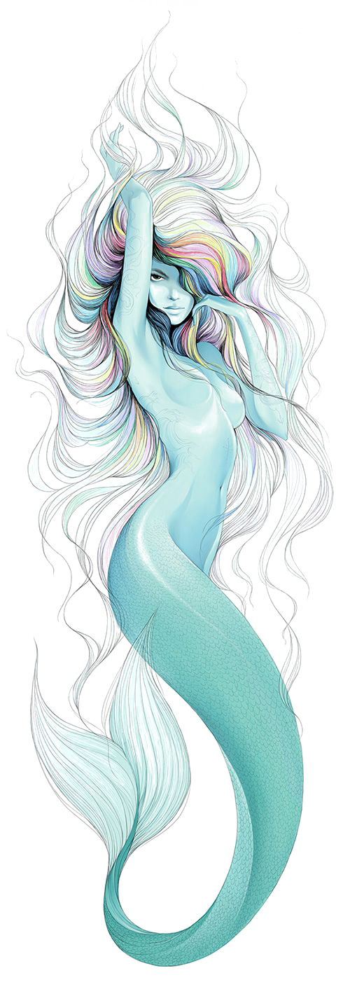 Tattoo Artist Finger Moustache Drawing Mermaid Clipart - Desenhos De Sereias Para Tatuagem Transparent PNG - 510x1439 - Free Download on - Tattoo Transparent PNG Free Download
