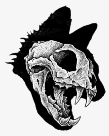 Cat Skull Download Free Clipart With A Transparent - Cat Skull Tattoo Designs, HD Png Download - Tattoo Transparent PNG Free Download