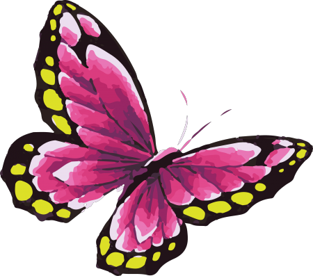 Pink Butterfly Tattoo In Watercolor Art With Yellow - Water Color Butterfly Png - Free Transparent PNG Clipart Images Download. - Tattoo Transparent PNG Free Download
