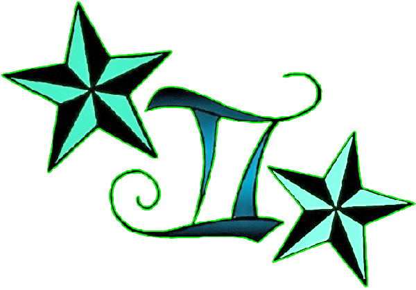 Cool Gemini Zodiac Sign With Nautical Stars Tattoo - Nautical Star Transparent PNG - 600x419 - Free Download on - Tattoo Transparent PNG Free Download