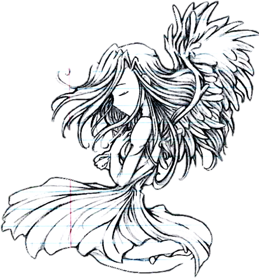 Guardian Angels Tattoo Designs - Guardian Angel Anime Angel Drawing Transparent PNG - 843x924 - Free Download on - Tattoo Transparent PNG Free Download