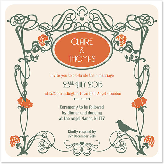 Invitation Art Deco Pepperandjoy Uk - Art Nouveau Tattoo Transparent PNG - 700x700 - Free Download on - Tattoo Transparent PNG Free Download