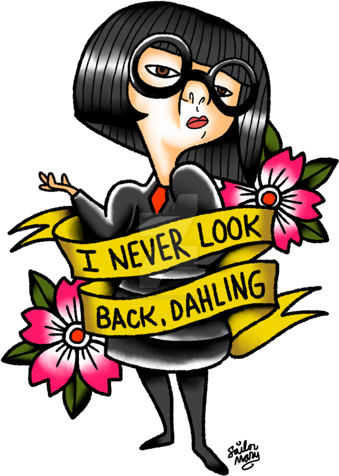 A Tattoo Design Featuring The Fashionista From The - Edna Mode Tattoo - Free Transparent PNG Clipart Images Download. - Tattoo Transparent PNG Free Download